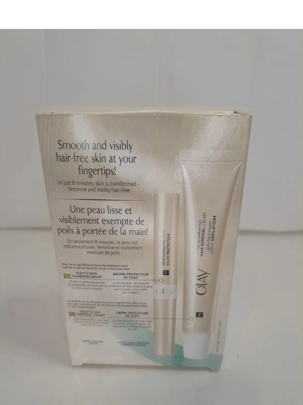 Olay Facial Hair Removal Duo Smooth Finish Fine to Medium Hair - 2 Step NEW NIB